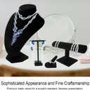 6 Pcs Velvet Jewelry Display Set- Velvet Necklace Bust Holder Mannequin Bust & T-Bar 2 T Shape Earring Stand 2 Ring Finger Jewelry Holder Bracelet Organizer for Jewelry Showcase