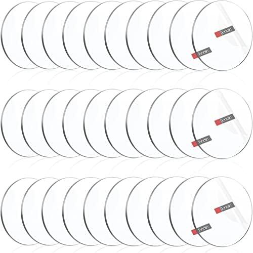 Enoin 30 Pack 2 inch Round Clear Plexiglass Sheet 1/8 Inch Thick, 0.118'' Disc Circle Acrylic Sheets Plastic Sheet, Transparent Board Panel for Glass, DIY Project, Paintings, Art Craft
