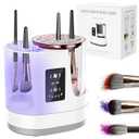 3 IN 1 Electric Makeup Brush Cleaner,Automatic make up brush cleaner machine with Makeup Brush Dryer,Portable USB Deep Cleaning for All Size Beauty Makeup Brush Set,Blush Brush,Sponges