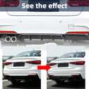 Rear Diffuser Compatible with 2012-2018 FIT BMW 3 Series F30 Sedan M Sport Bumper Only, M Performance Style, Polypropylene (PP) Black, Left-Side Twin Outlet (328i/330i Spec)
