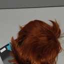 Mens Short Orange Wig Natural Realistic Synthetic Wig for Halloween Daily Use