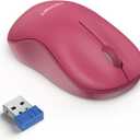 TECKNET Wireless Mouse for Laptop, 2.4G Silent Computer Mouse Quiet Click with 5 DPI Levels,Contoured Grip,Small Portable 30 Months Battery Cordless Mice for PC, Chromebook, Mac - Dark Red
