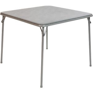 Flash Furniture Madelyn 33.5" Square Folding Multipurpose Card Table with Padded Vinyl Top, Portable Folding Game Table for 4 Players, Gray, 1 Piece Table