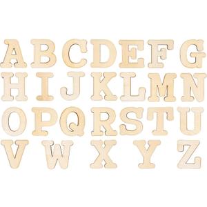 3 Inch 174 Pieces Unfinished Wood Letters Crafts Unpainted Wooden Alphabet Letters for Sign Wall Decor Homemade(with Extras)