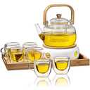 Teapot Warmer, Ceramic Trivet with Cork Cushion, Candle Heater for Teapots Pitchers Carafe