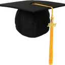 Newrara Graduation Unisex Matte Adult Graduation Cap with Tassel (Blackgold)