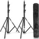 EMART 2 Pack Heavy Duty Light Stand 8.5ft, Spring Cushioned, Aluminum Construction, Photo Video Studio Tripod with Carrying Bag for Photography Lighting, Softbox, Flash