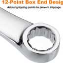 HARFINGTON 2pcs Double End Box Wrench 14 x 15 mm Metric 12 Point 0 Degree Offset Extra Long Double End Box Ratcheting Wrench CR-V Polished Long Spanner Tools for Repairs