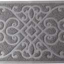 PetLike Cat Litter Box Mat, Thick Kitty Litter Trapping Mat, Durable,Waterproof &Washable with Non-Slip Backing, Soft on Kitty Paws and Easy to Clean, BPA Free (30x18, Light Grey)