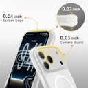for iPhone 17 Pro Case for Women Girls,Compatible with MagSafe,Camera Control,Full Camera Protection, Cute Wave Magnetic Phone Case for iPhone 17 Pro,Frosted Clear