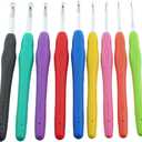 RLECS 9PCS 2-6mm Colorful Stainless Steel Hand Knitting Woolen Soft Shank Crochet Hooks DIY Yarn Weave Tool Suitable for Sweaters Gloves Hat Scarves