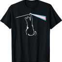Cat Rock Music Trans Pride LGBT Transgender Cat Lover Gift T-Shirt (S, Black)