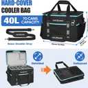 INSMEER Soft Cooler Bag with Hard Shell & 2 Cup Holders, Portable 40L/70 Cans Collapsible Cooler Bags Insulated with Leakproof for Travel, ice chests and Cooler Lunch Box for Beach Camping Picnic