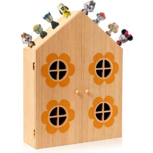 BrightRow Wooden House with Doors Compatible with Tonies Farmhouse House Wall Shelf Compatible with Tonies and Figures Storage for Room Decoration