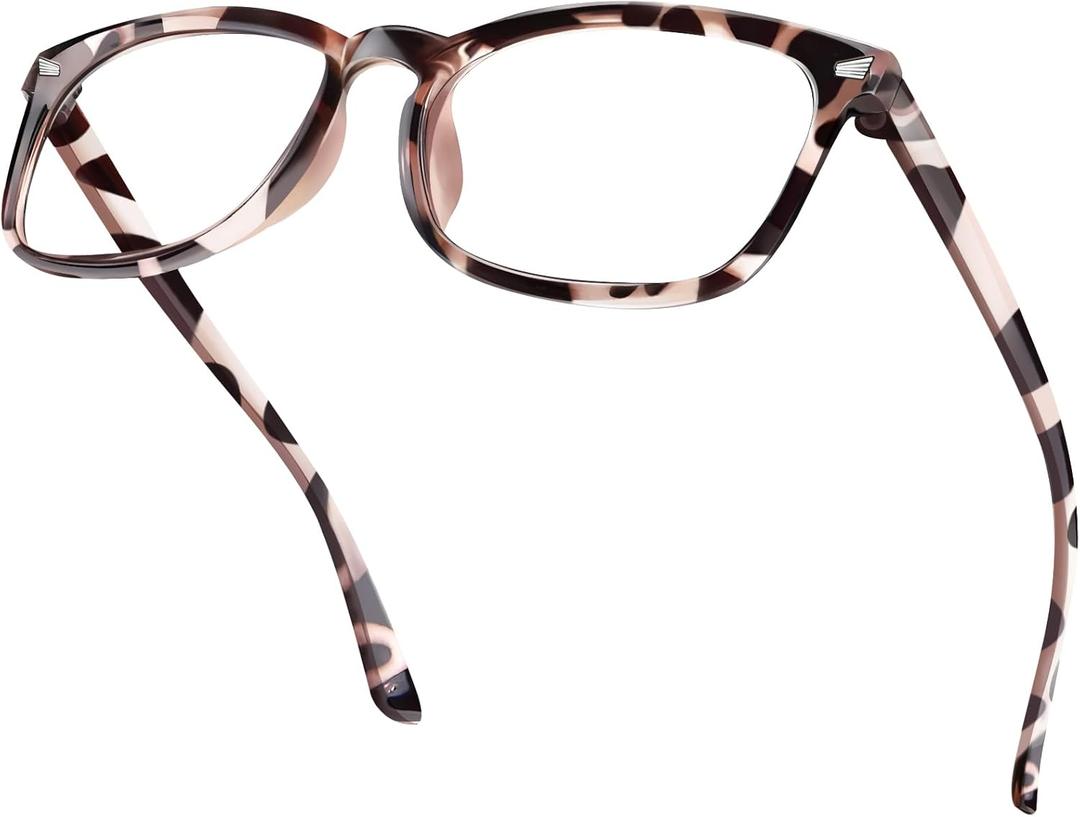Blue Light Glasses for Woman Men | 99% Blue Light Blocking Glasses | Computer Glassess | Night Driving | Gaming | TV Phone Screen Reader Square Frame | Anti Eyestrain & UV Glare Protection ((2) Leopard & Wheat)