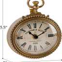 NIKKY HOME Small Vintage Gold Wall Clock 4.7 Inch, Battery Operated Silent Retro Metal Oval Analog Clock for Bathroom Kitchen Living Room Bedroom Office