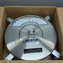 MEKOH 18" Pressure Washer Surface Cleaner 4500 PSI4 Wheels Stainless Steel Power Washer Attachment for Driveway Sidewalk Patio Concrete Cleaning, 1/4'' Quick-Connect, 1 Extension Wand&5 Spray Nozzles