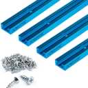 POWERTEC 71853 48 Inch x4 Universal T track with 100 Pcs Wood Screws, Double-Cut Profile T track with Predrilled Mounting Holes