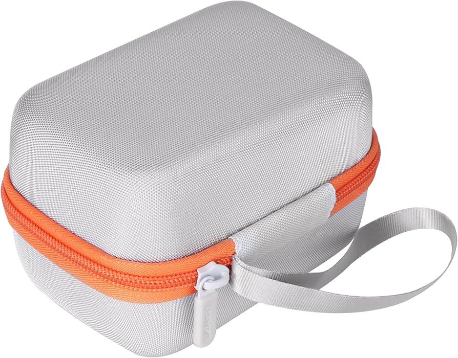 Hard Case Compatible with Yoto Mini Kids Audio Music Player Children Speaker Plays Audiobook Cards Radio (Off White + Orange Case)