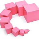 Adena Montessori Wonderfully Sensorial Teaching Toys for Children 2 3 Years Old - Montessori Small Pink Tower 0.7-7cm