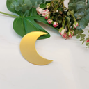 20pcs of Acrylic Moon Place Card,Celestial Wedding Place Cards ,Semi-Circle Place Names Blanks for Wedding ,Party&Festival Deco (Gold Mirror)