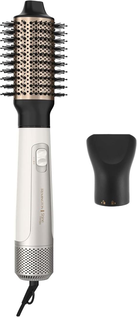 Remington Shine Therapy Hair Dryer Brush 2.4” Oval Hot Air Brush Keratin Argan Oil Ionic Anti-Frizz Ceramic Volumizer 1100W Blowout Styler for Smooth Frizz-Free Salon Hair