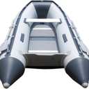 Newport 10ft 6in Newport Model Inflatable Dinghy Boat Transom Sport Tender - 5 Person - 15HP USCG Rated, White/Gray