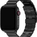 Fullmosa Compatible Apple Watch Metal Bands 49mm 46mm 45mm 44mm 42mm 41mm 40mm 38mm, Stainless Steel iWatch Band Men Women for Apple Watch Series Ultra 10 9 8 7 6 5 4 3 2 1 SE (Black)