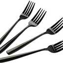 Teyyvn Black Stainless Steel Dessert/Salad Forks, Set of 4