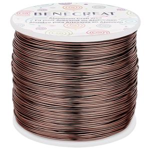 BENECREAT 20 Gauge 770FT Brown Aluminum Wire Anodized Jewelry Craft Making Beading Floral Colored Aluminum Craft Wire for Jewelry Craft, Garden, Model Making