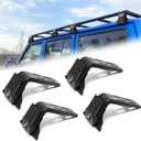 Roof Rack Gutter Mount Brackets for Jeep Wrangler JL JK 20072024, Gladiator JT & Cherokee XJ 19842001, Adjustable Heavy-Duty Steel Crossbar Mount (Fits Standard Rain Gutters Only)