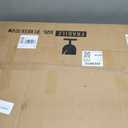 Modern Glass Coffee Table, 32.3″D×25.6″W×15.8″H-Abstract Unique Mid Century Triangle Center Table for Living Room, Minimalist Middle Tables for Home Office, Wooden Base