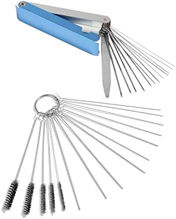 AOCISKA Carburetor Cleaner,Carburetor Carbon Cleaner Airbrush Cleaning Kit,13 Cleaning Wires Set,5 Nylon Brushes,10 Cleaning Needles,Carburetor Cleaning Kit for Motorcycle
