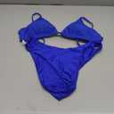 Bathing Suits for Women Deep V Neck Sexy Two Piece Bikini Sets for Women Thong Halter Cheeky Swimsuit (Medium, Royal Blue)