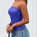 PRETTYGARDEN Women's Faux Leather Tube Tops 2025 Summer Strapless Asymmetrical Ruched Bandeau Shirts Going Out Club Outfits (XL)