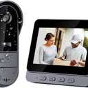 TKMARS Doorbell Camera Wireless No Subscription 1080P, Waterproof Door Bell Camera with Monitor Screen Free Storage NO WiFi and APP Needed, Video Intercom TwoWay Audio, 170° View Angle,Night Vision