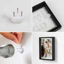 Frametory, Floating Picture Frame 11x14 - Black Aluminum Metal Photo Frame - Real Glass of Front - for Wall Mount Displays