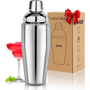Cocktail Shaker 25oz Martini Shaker Drink Shaker Bar tools with Built-In Strainer for Bartender, Professional 18/8 Stainless Steel Margarita Mixer for Mixed Drinks (1pcs)
