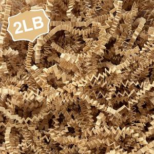 2LB Crinkle Paper Shred Filler for Gift Box Basket on Holiday Party(Kraft)