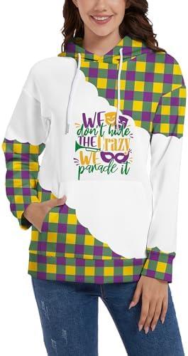 TMSD Women's Mardi Gras St.Patrick's Day Long Sleeve Hoodie with Pocket