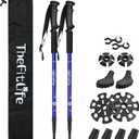 TheFitLife Nordic Walking Trekking Poles - 2 Sticks with Anti-Shock and Quick Lock System, Telescopic, Collapsible, Ultralight for Hiking, Camping, Mountaining, Backpacking, Walking, Trekking (Blue, M)