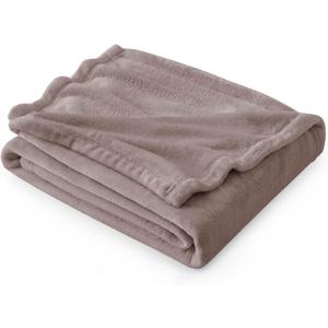 Bedsure GentleSoft Fleece Throw XL Blanket Mocha Brown - 300GSM Soft Lightweight Plush Cozy Blankets for Bed, Sofa, Couch, Travel, Camping, 50x70 inches