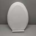 Renovators Supply Manufacturing White Plastic Soft Close Toilet Seat Elongated Slow Close Toilet Seat With Adjustable Mounting Hardware 