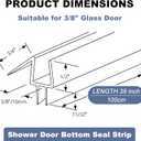 Frameless Shower Door Seal Set for 3/8 Inch Glass Doors - 2-Pack Bottom Seal and 2-Pack Side Stop Shower Leaks and Create a Water Barrier (3/8 x 39)