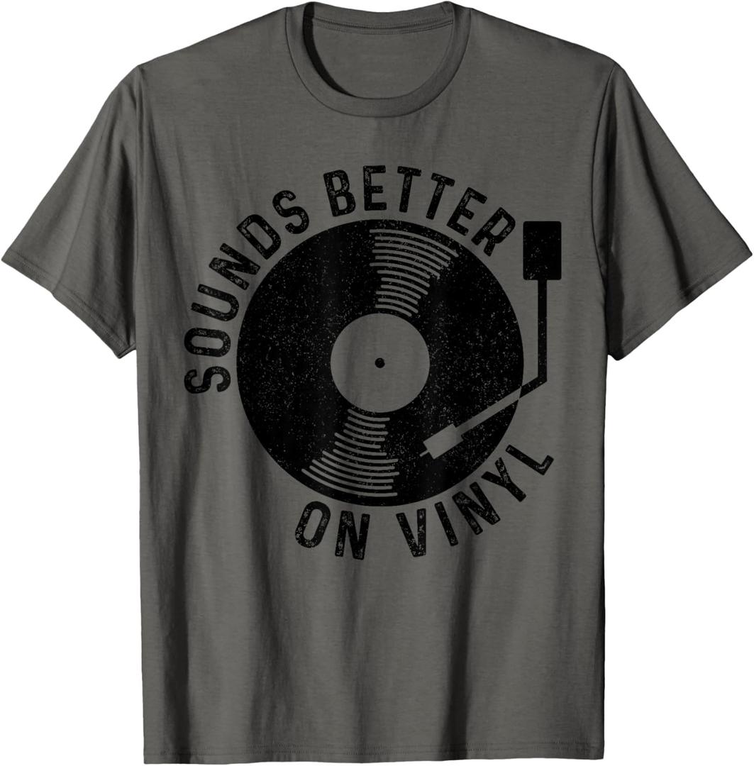 Vinyl Record DJ Record Retro Gift T-Shirt, Size L