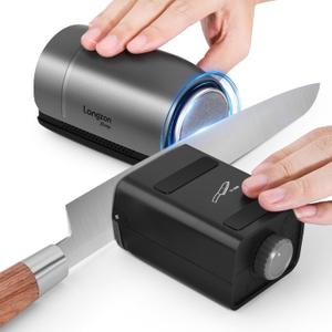 ZForge Electric Rolling Knife Sharpener Adjustable 1025 Angles, Easy Sharpening, Professional Kitchen Knife Sharpener Kit with Diamonds Discs for All Kitchen Knife Sets