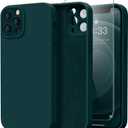 Magnetic for iPhone 13 Pro Max Case with Screen Protector - Wireless Charging Compatible - Upgraded Camera Protection - Silicone Protective Phone Case for iPhone 13 Pro Max - Pine Green