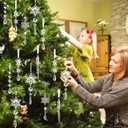 Christmas Tree Decorations Crystal Ornaments, 25 PCS Acrylic Icicle Decorations Hanging Crystal Snowflake Ornaments Set for Christmas Party Decorations (25pcs Christmas Crystal Ornaments)