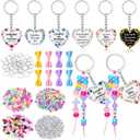 24 Sets Christian Keychain Making Craft Kit, DIY Religious Bible Verse Keychains Set 1.57" Acrylic Christian Keychains with Alphabet Cross Heart Beads for Father's Day Party Women Men(Spanish), 4 cm/1.57 inch