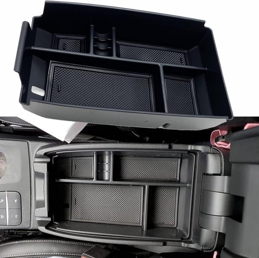 JOJOMARK Compatible with Ford Escape 2020 2021 2022 2023 2024 2025, Bronco Sport 2021-2023 2024 2025 Accessories Center Console Tray Organizer, Armrest Secondary Storage Box (Black)